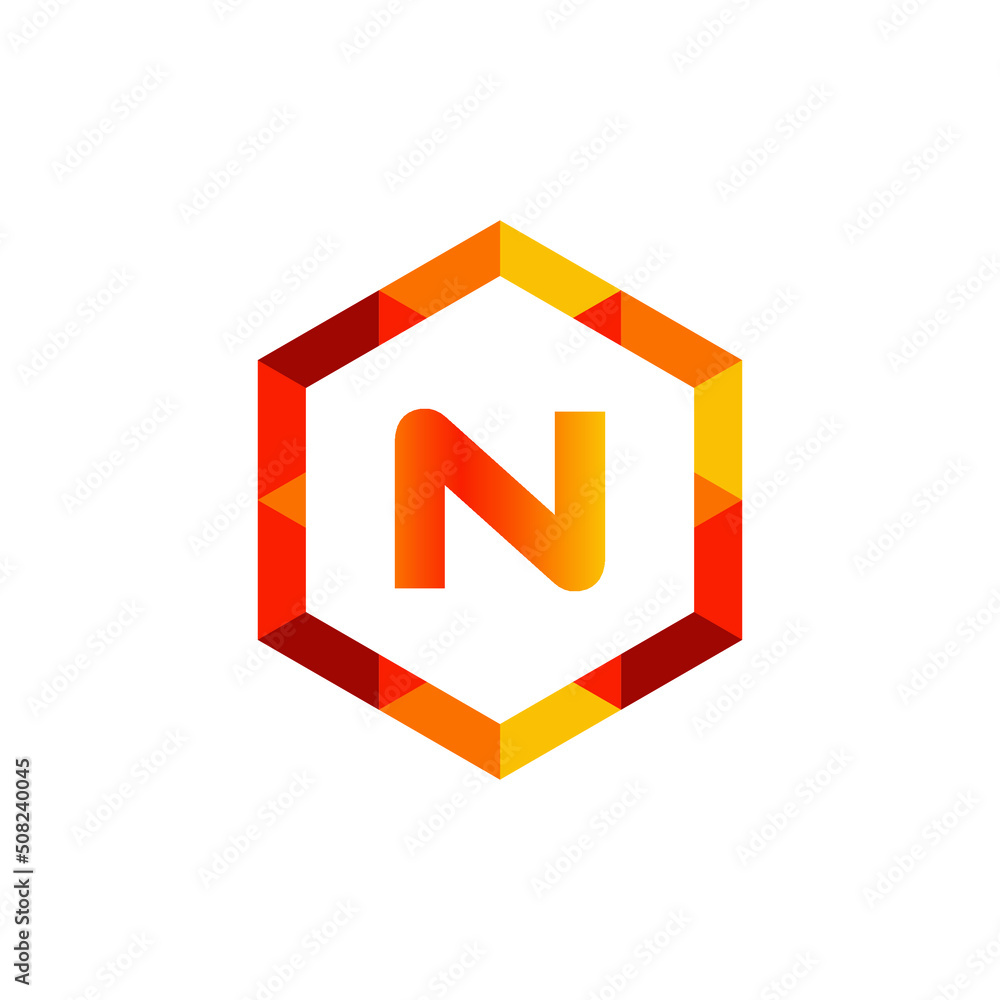 Premium 3D Initial letter N logo, icon design, Polygon style vector illustration Premium 3D Initial letter N logo, icon design, Polygon style vector illustration