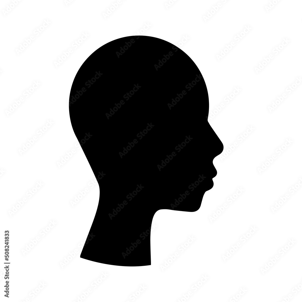 Woman head silhouette, black pride symbol Woman head silhouette, black pride symbol