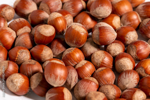 A group of Hazelnuts - stock photo