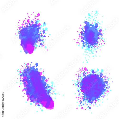 Watercolor abstract spot. Vector hand drawn watercolor liquid stain. Abstract aqua smudges scribble drop element for design, wallpaper, card. Traced vector illustration.