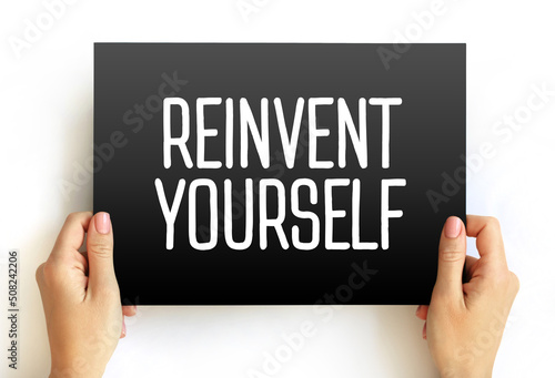 Fotobehang Reinvent Yourself text on card, concept background