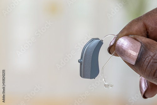 Behind-the-ear hearing aid, medical materrial photo