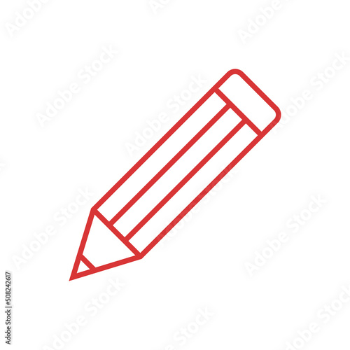 Fototapeta Naklejka Na Ścianę i Meble -  Pencil red vector icon