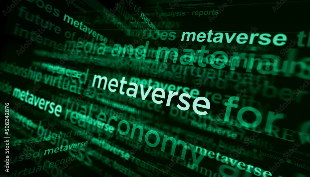 Headline titles media with Metaverse, cyberspace and life in virtual reality 3d illustration Headline titles media with Metaverse, cyberspace and life in virtual reality 3d illustration