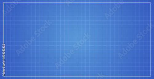 Architectural blueprint and horizontal technical drawing background flat illustration.
