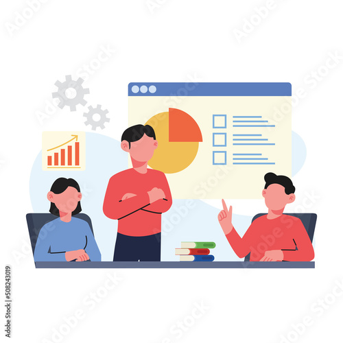 People concept. Vector illustration of grow up, idea concept, business presentation and marketing material