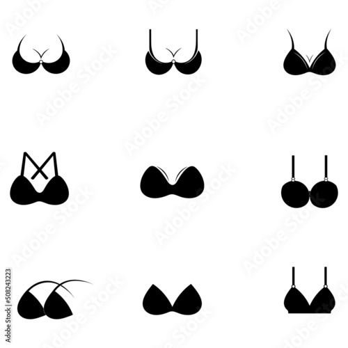 Set of bra icon logo free vector
