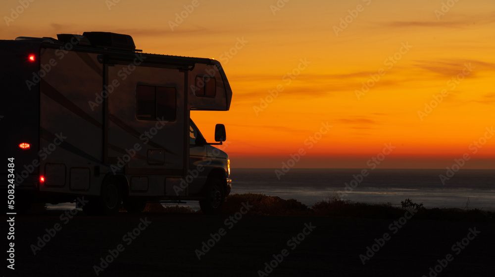Oceanfront Dry Camping in Modern RV Camper Van