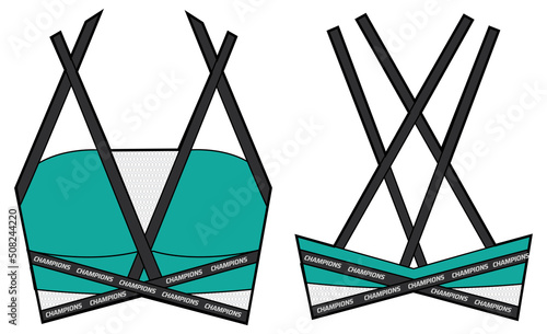 Women Sports strapping bra top active sports Jersey design flat sketch fashion Illustration suitable for girls and Ladies, wraparound strap bra for Swim, yoga, gym, running and sports activity