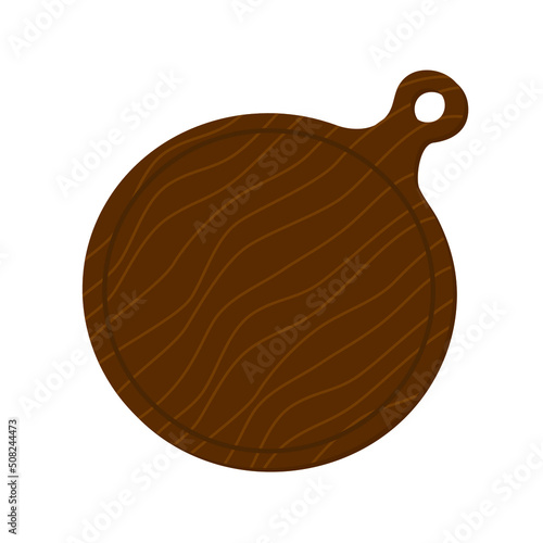 Vector Illustration of round cutting board on white background.