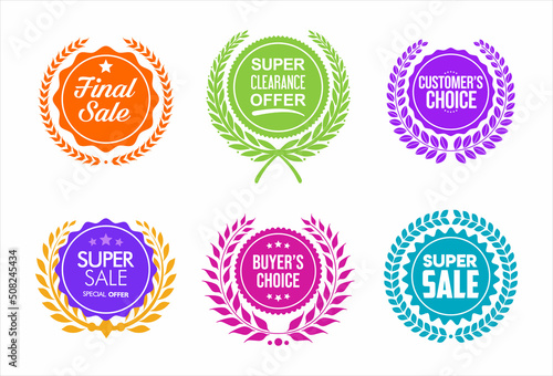 Modern super sale stickers and tags colorful collection