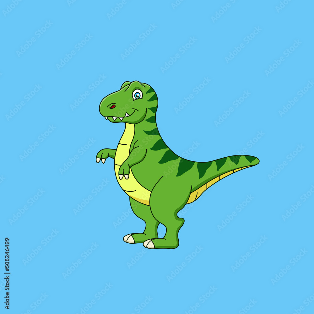 Obraz premium Cute cartoon tyranosaurus rex. Vector illustration
