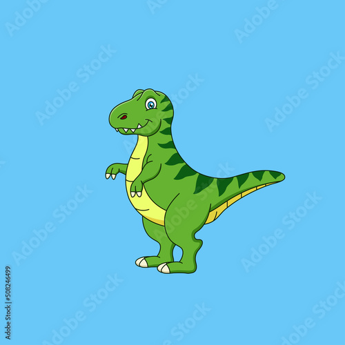 Cute cartoon tyranosaurus rex. Vector illustration