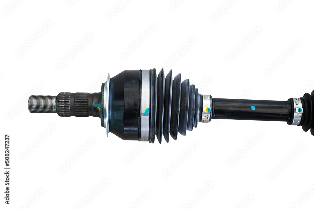 Image of new drive shaft,car part isolated on white background Image of new drive shaft,car part isolated on white background
