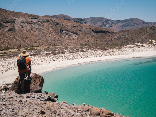 Men watching in Playa Balandra, La Paz, Baja California, Mexico