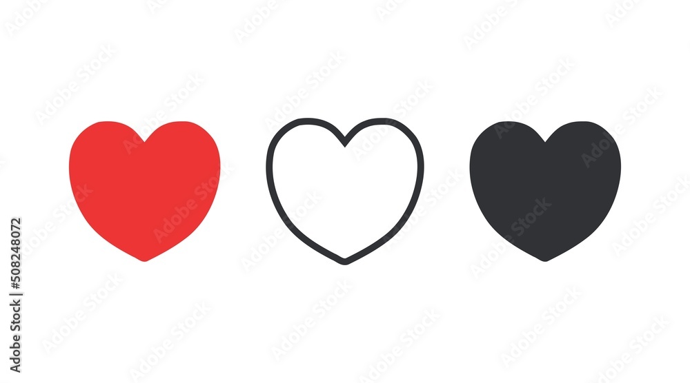 Heart shape vector - icon set
