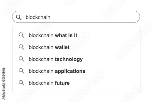 Blockchain topic search suggestions