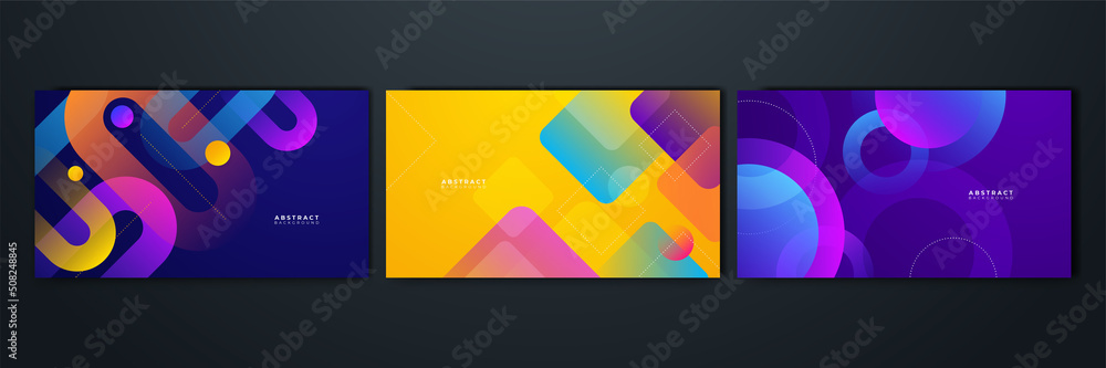 Obraz Set of abstract background with colorful geometric shapes