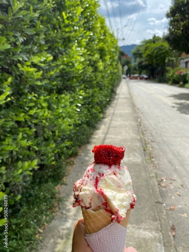 Red ice cream