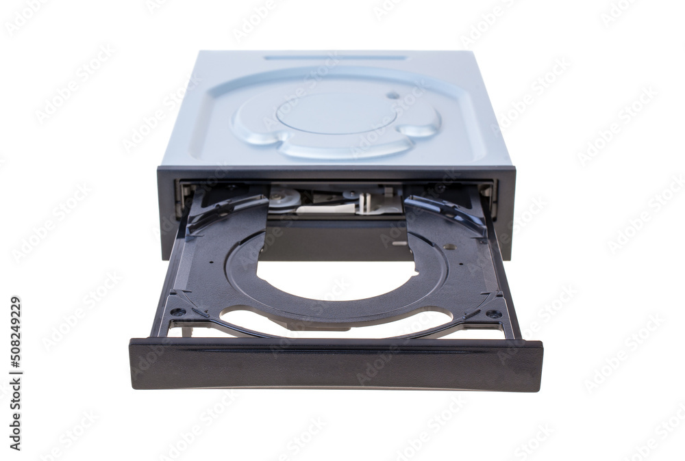 Fototapeta premium Internal DVD drive unit isolated on a white background