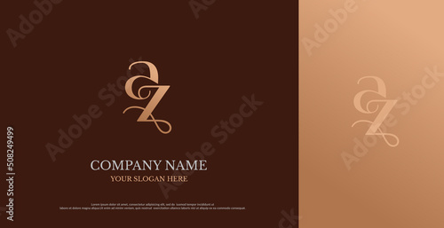 Initial AZ Logo Design Vector 