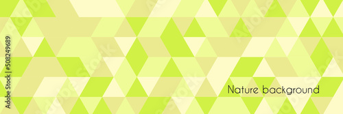 Green triangular mosaic pattern. Abstract geometric polygonal background.Poster, banner, flayer triangles shapes abstract nature background. Vector illustration