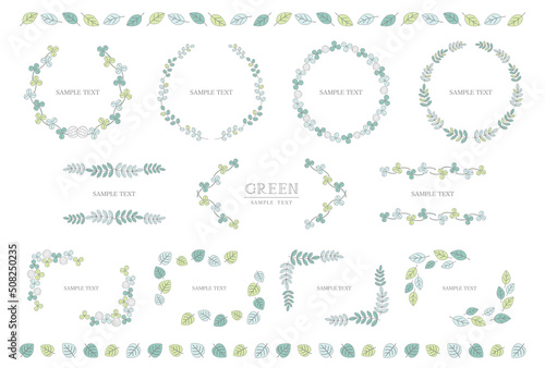 葉っぱのフレーム イラスト素材 / vector eps