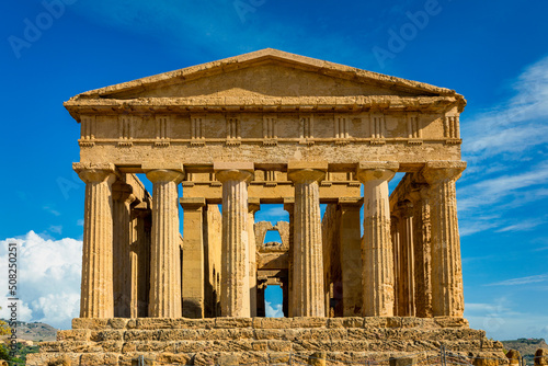 Принти на полотні Valley of the Temples (Valle dei Templi), The Temple of Concordia, an ancient Greek Temple built in the 5th century BC, Agrigento, Sicily