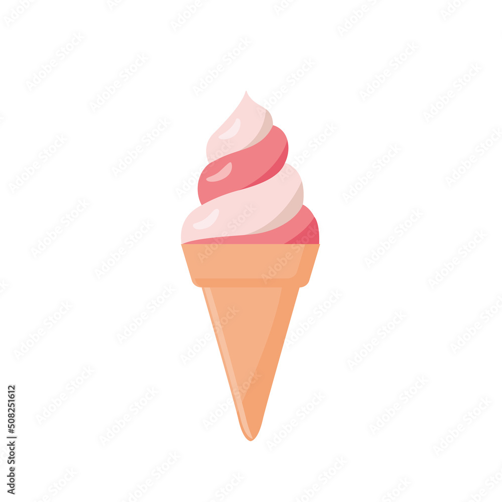 Ice cream isolated on white background. Summer concept. Ice cream isolated on white background. Summer concept.