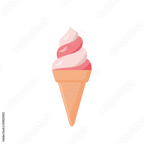 Ice cream isolated on white background. Summer concept.