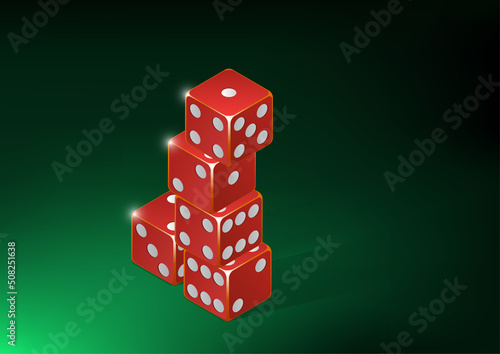 Stack of red dice