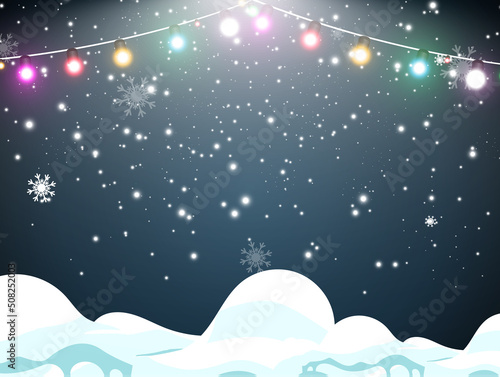 Vector illustration of flying snow on a transparent background.Natural phenomenon of snowfall or blizzard.   © Olga