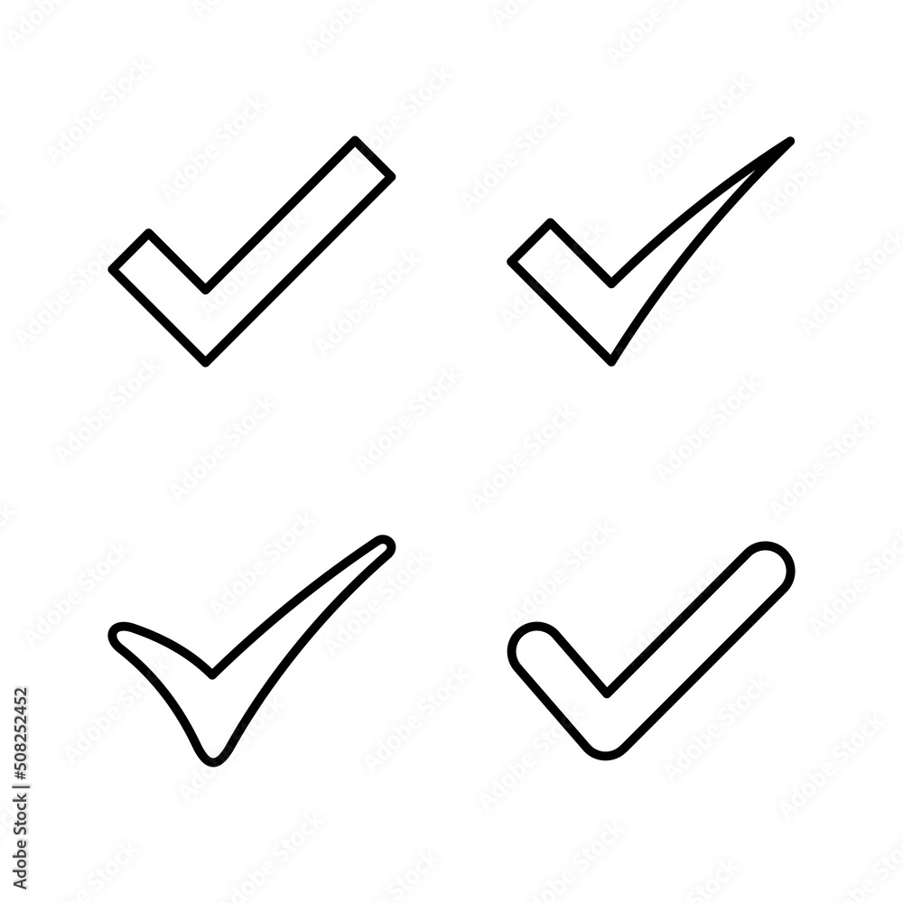 Check mark icon vector. Tick mark sign and symbol Check mark icon vector. Tick mark sign and symbol