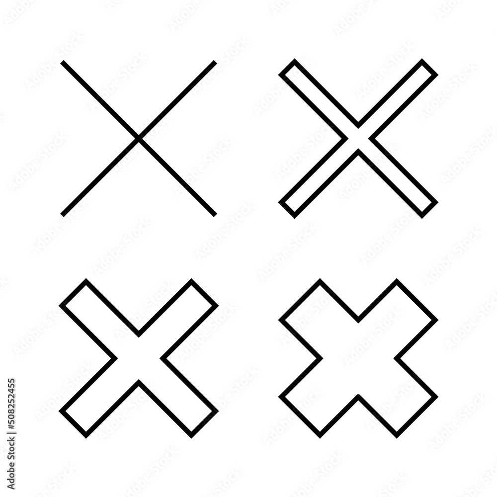 Close icon vector. Delete sign and symbol. cross sign Close icon vector. Delete sign and symbol. cross sign