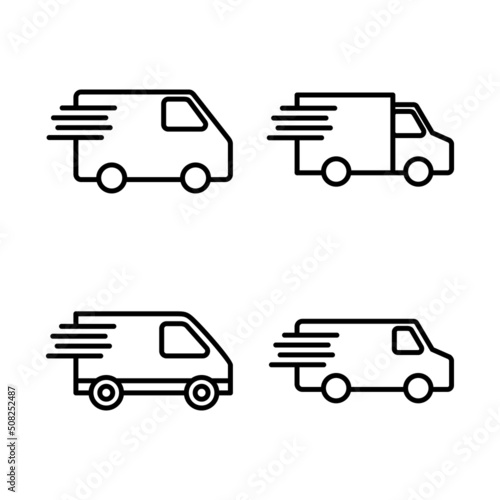 Delivery truck icon vector. Delivery truck sign and symbol. Shipping fast delivery icon
