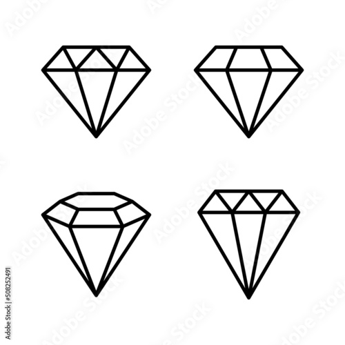 Diamond icon vector. diamond gems sign and symbol