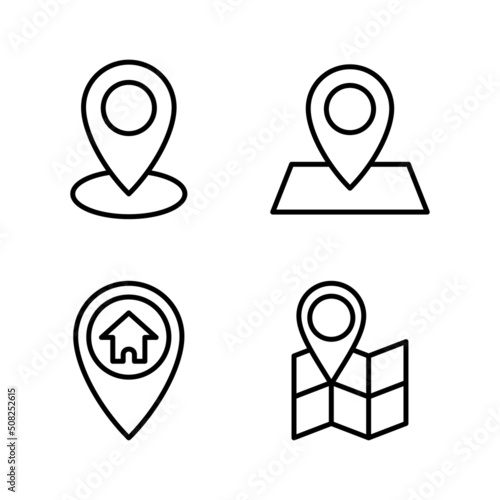 Maps and pin icon vector. location sign and symbol. geo locate, pointer icon.