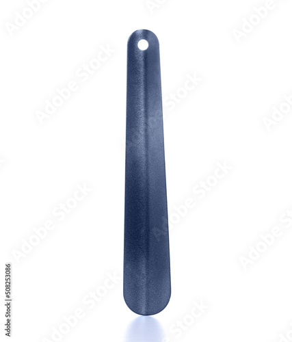 Metal shoe horn on white background isolation