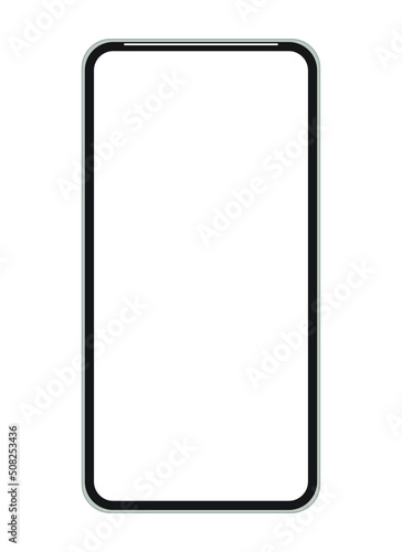 Smartphone mockup frameless blank screen frameless design. Smartphone icon on white background vector illustration. Flat Icon Mobile Phone, Handphone.