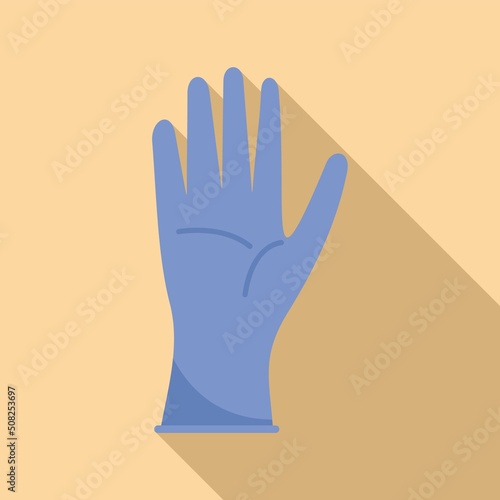 Surgical glove icon flat vector. Medical latex