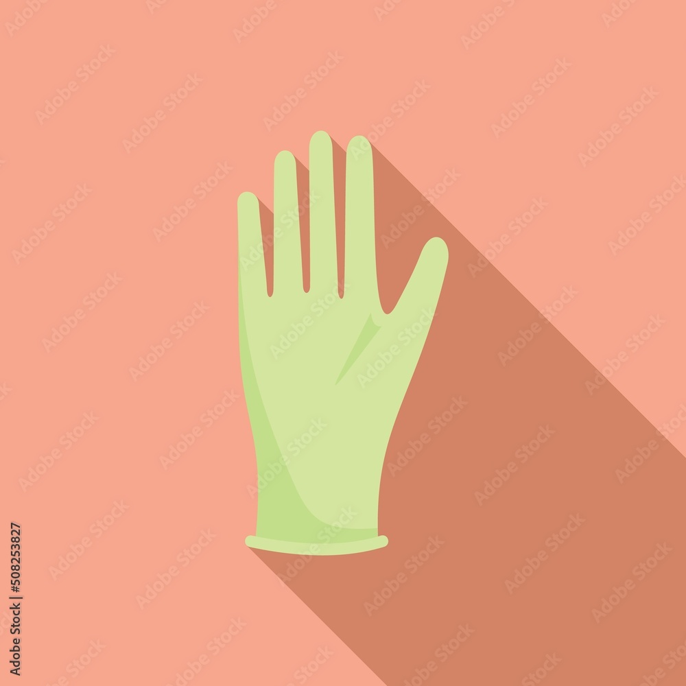 Doctor glove icon flat vector. Surgical latex Doctor glove icon flat vector. Surgical latex