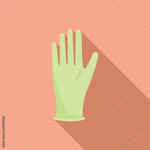 Doctor glove icon flat vector. Surgical latex