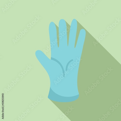 Virus glove icon flat vector. Hand latex