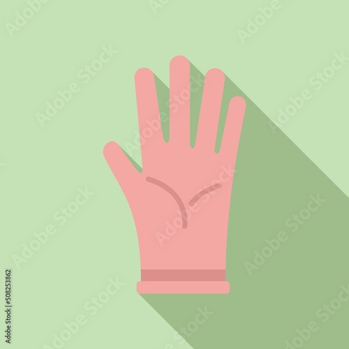 Clean glove icon flat vector. Surgical latex