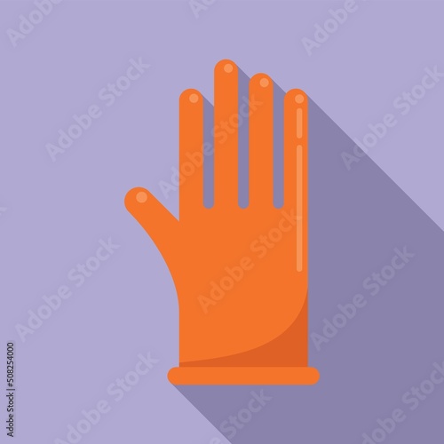 Surgeon glove icon flat vector. Surgical latex