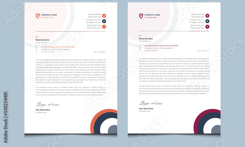 Simple new unique blue clean abstract professional print ready fresh minimal modern creative corporate business style letterhead template design for company project.
