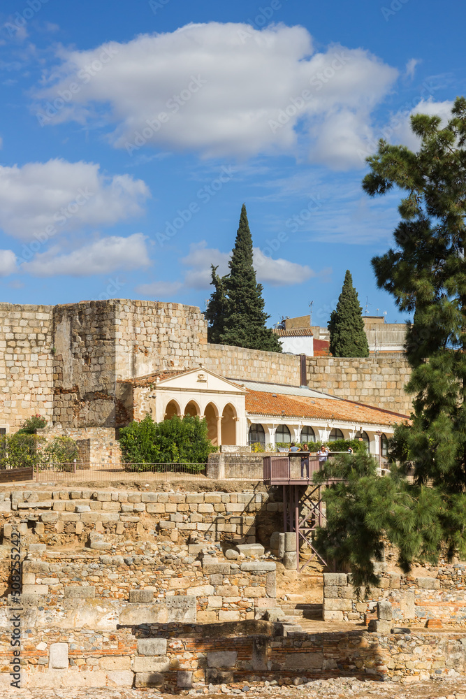 Historic house in the Alcazaba fortification of Merida, Spain