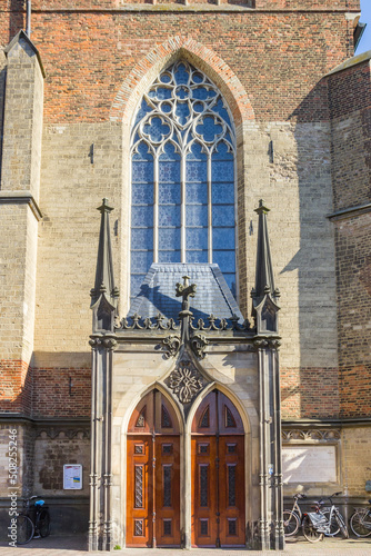 Entrance to the historic Broederenkerk church in the center of Deventer, Netherlands photo