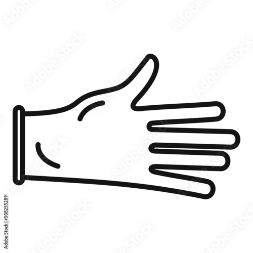Protective glove icon outline vector. Medical latex