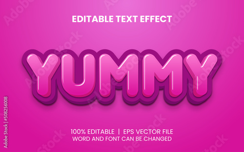 editable text effect with realistic pink and purple yummy cute balloon style